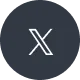 White stylized letter X on a dark circular background.